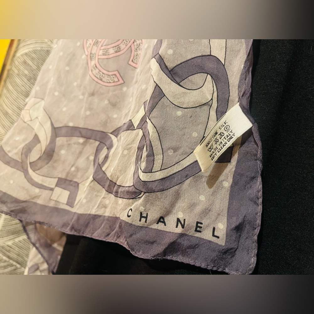 VINTAGE CHANEL SILK SCARF - Picture 6 of 8